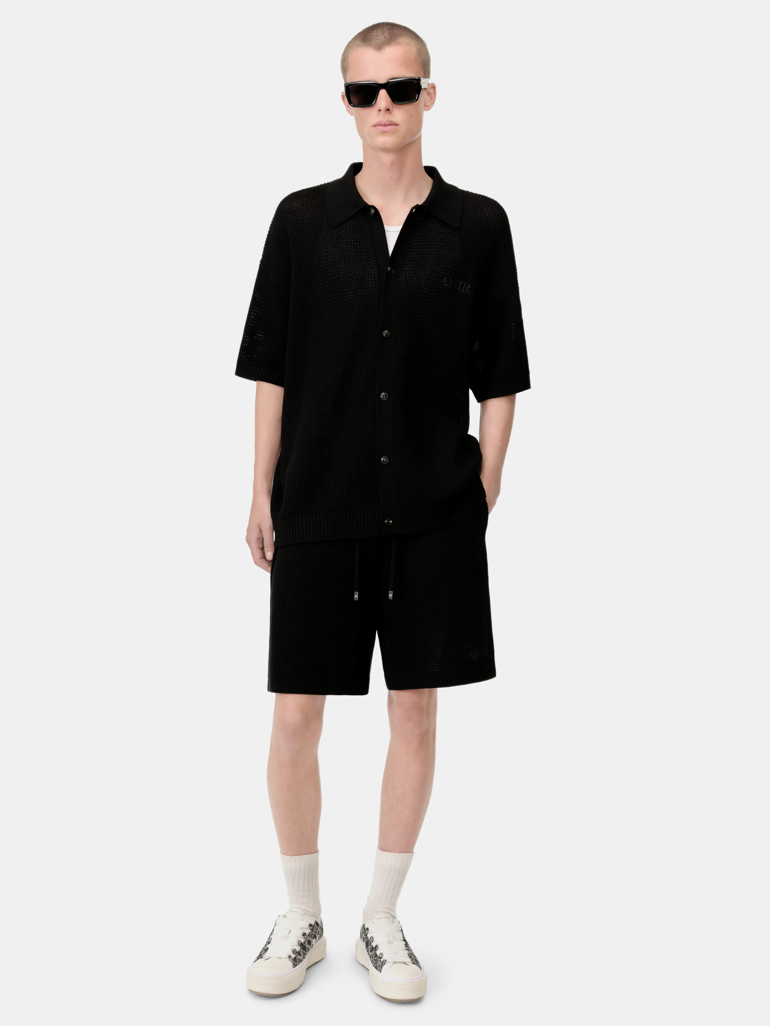 AMIRI CROCHET MESH SHIRT - Black - Image 2