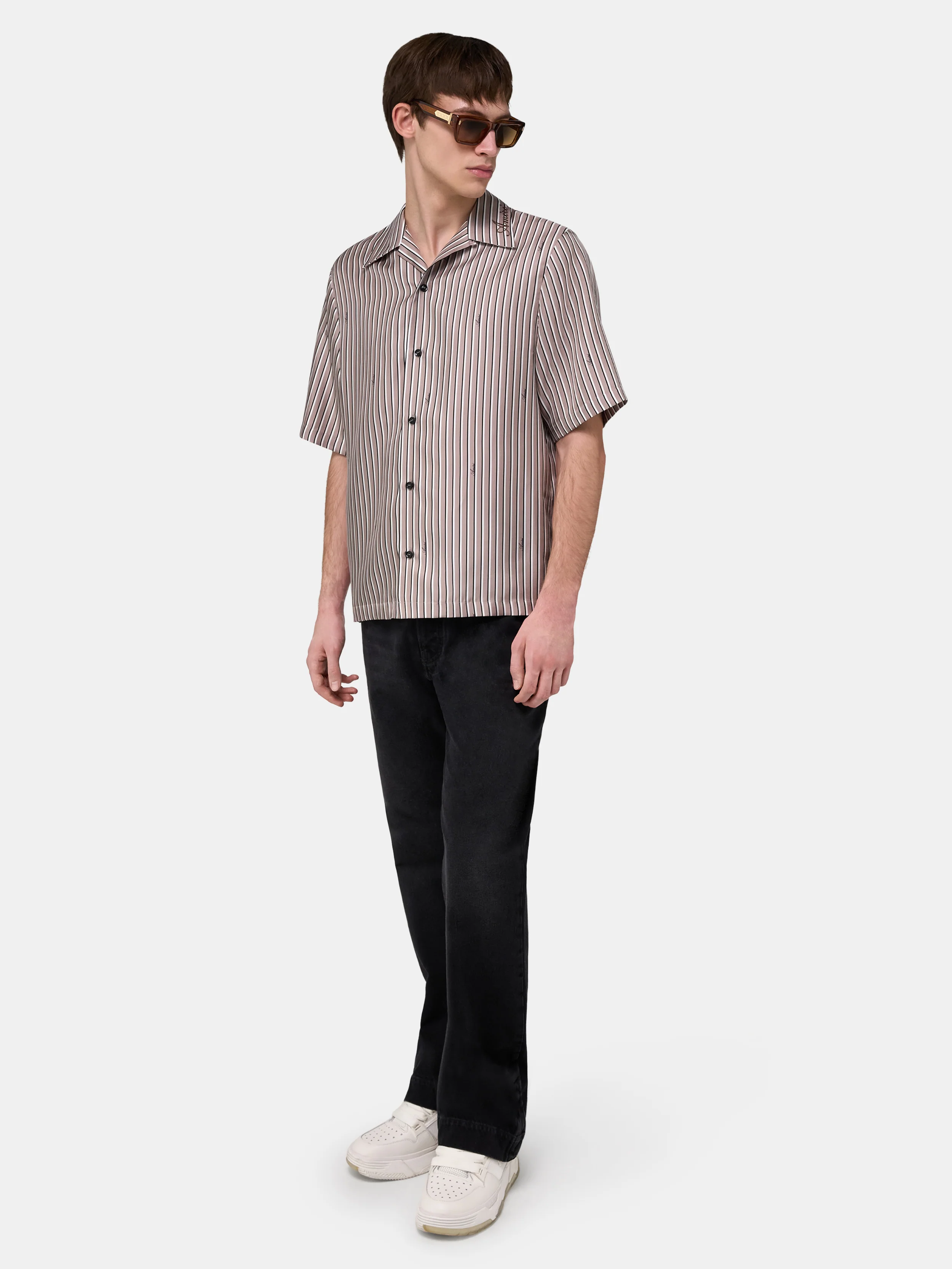 AMIRI SCRIPT BOWLING SHIRT - Mocha - Image 3