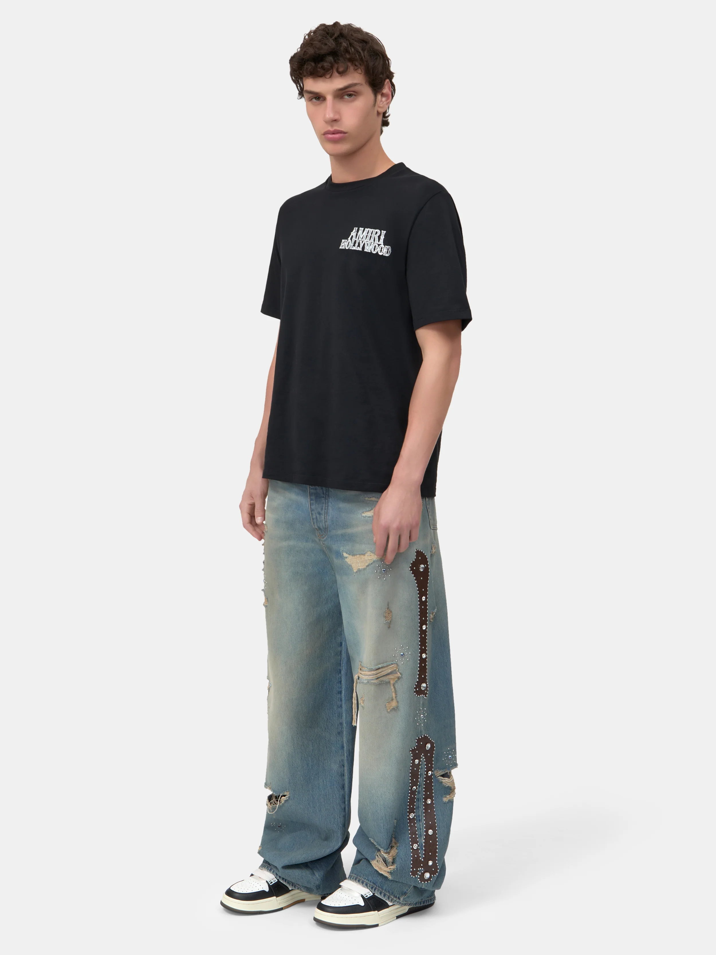 BONES STUDDED BAGGY JEAN - Driftwood Blue - Image 3