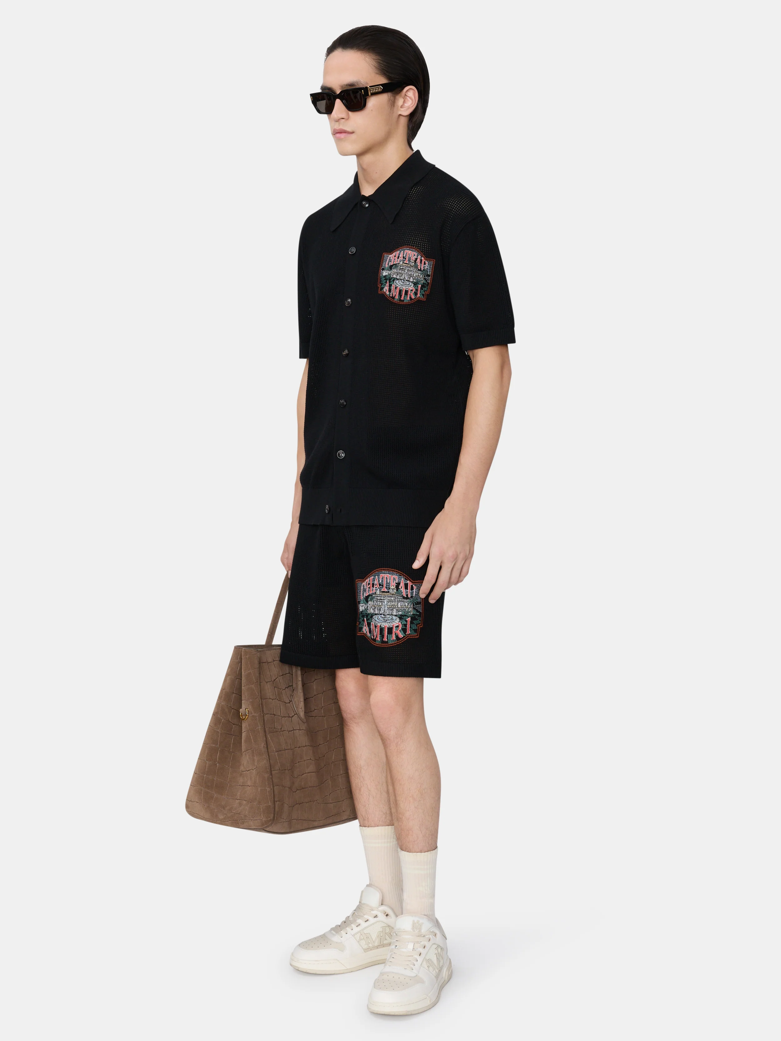 CHATEAU AMIRI CROCHET OVERSIZED SHIRT - Black - Image 3