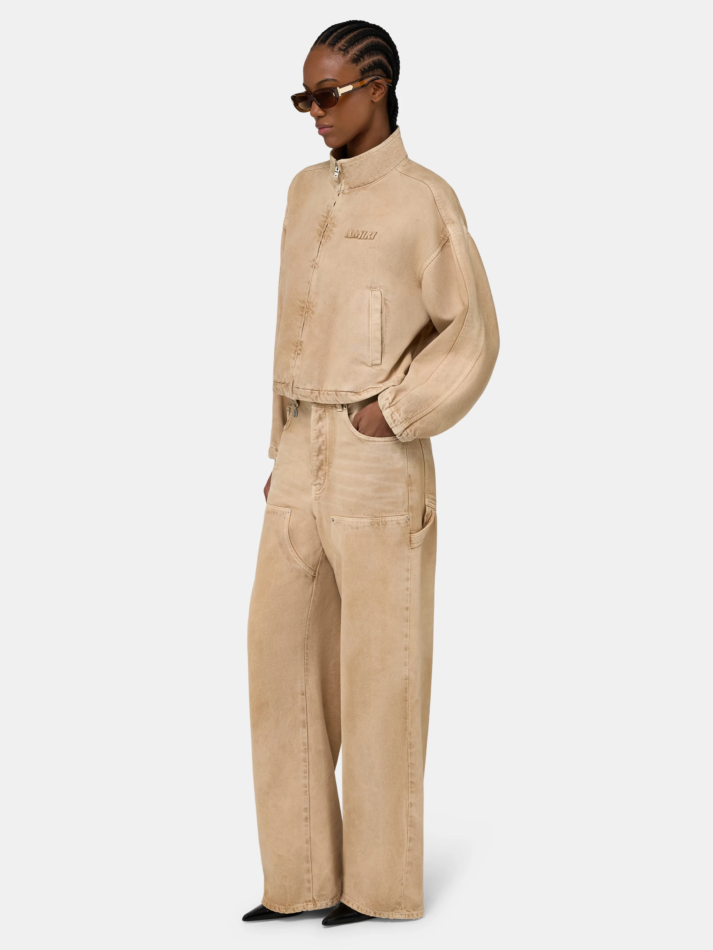 WOMEN - WOMEN'S DENIM TRACK JACKET - Sand - Image 3
