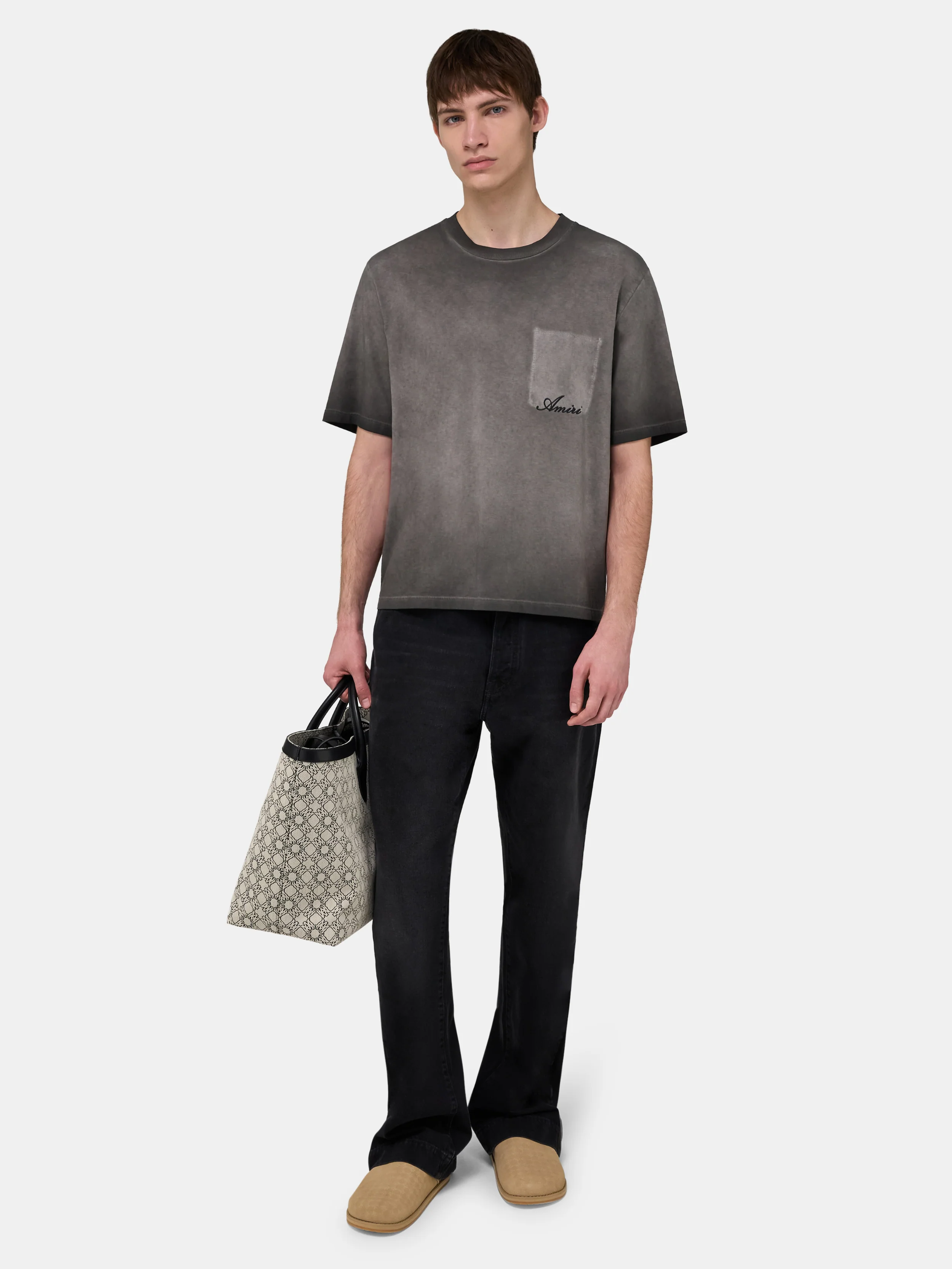 FADED POCKET BOX TEE - Black - Image 2