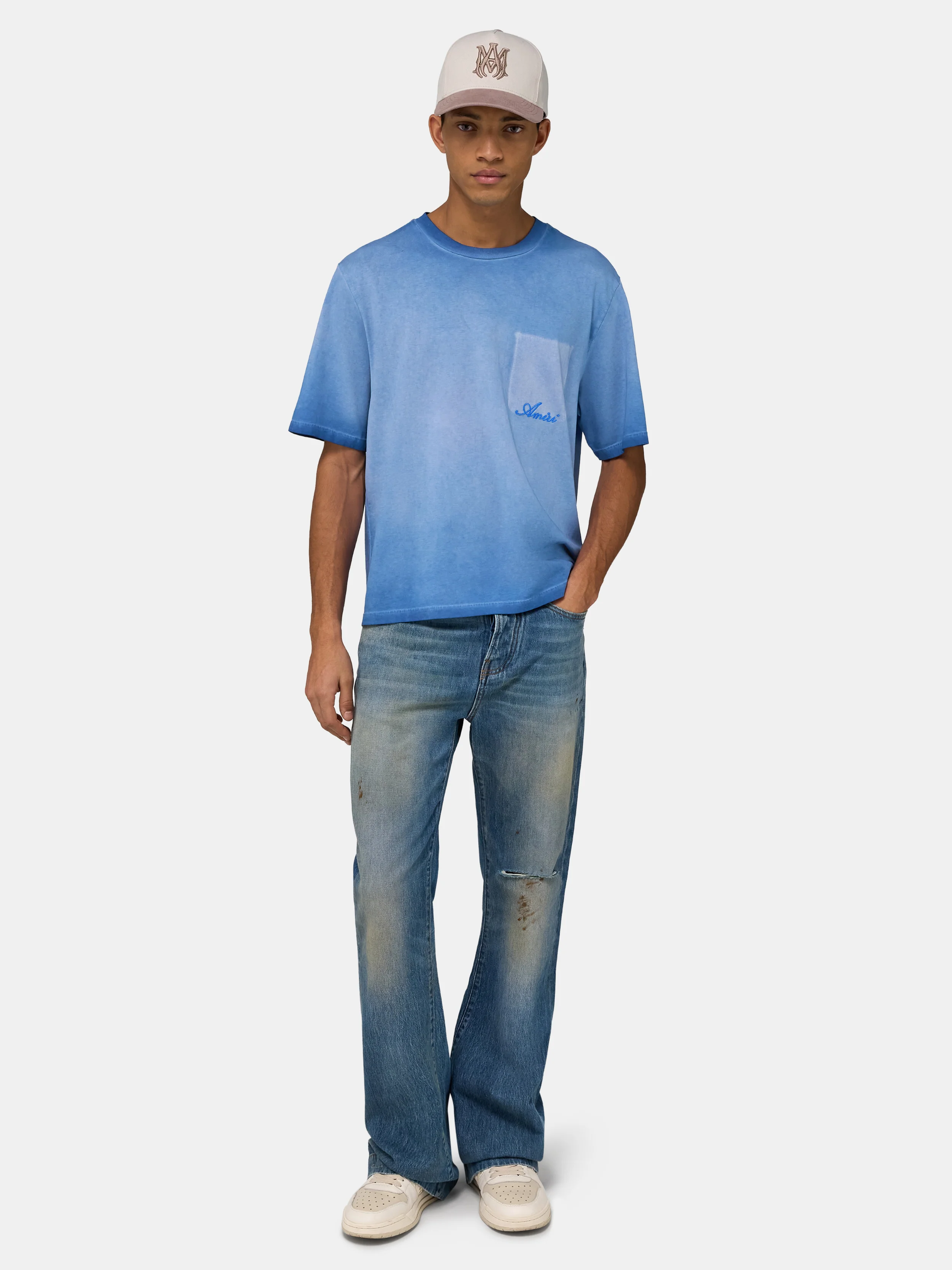 FADED POCKET BOX TEE - Sapphire - Image 2