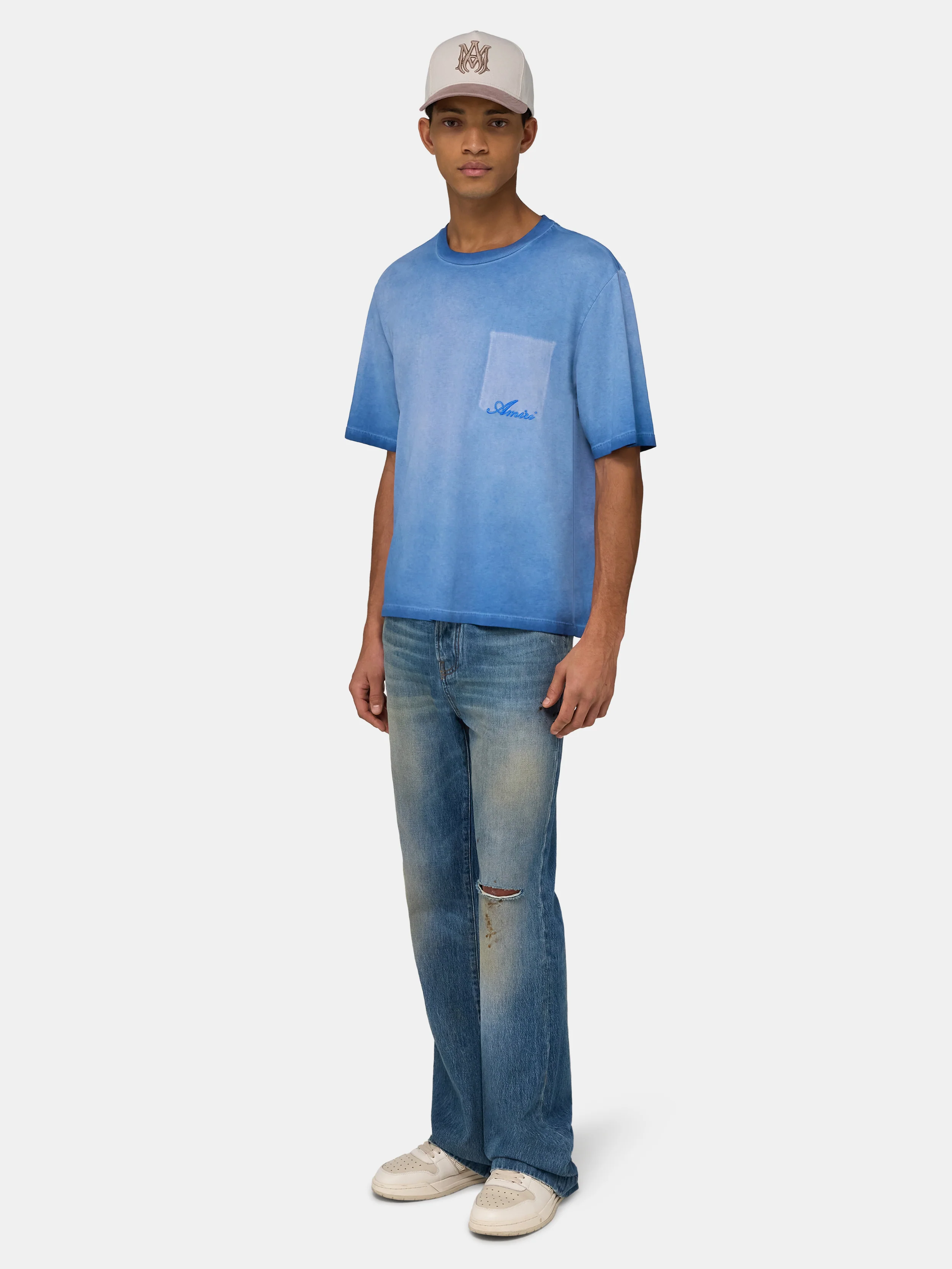 FADED POCKET BOX TEE - Sapphire - Image 3