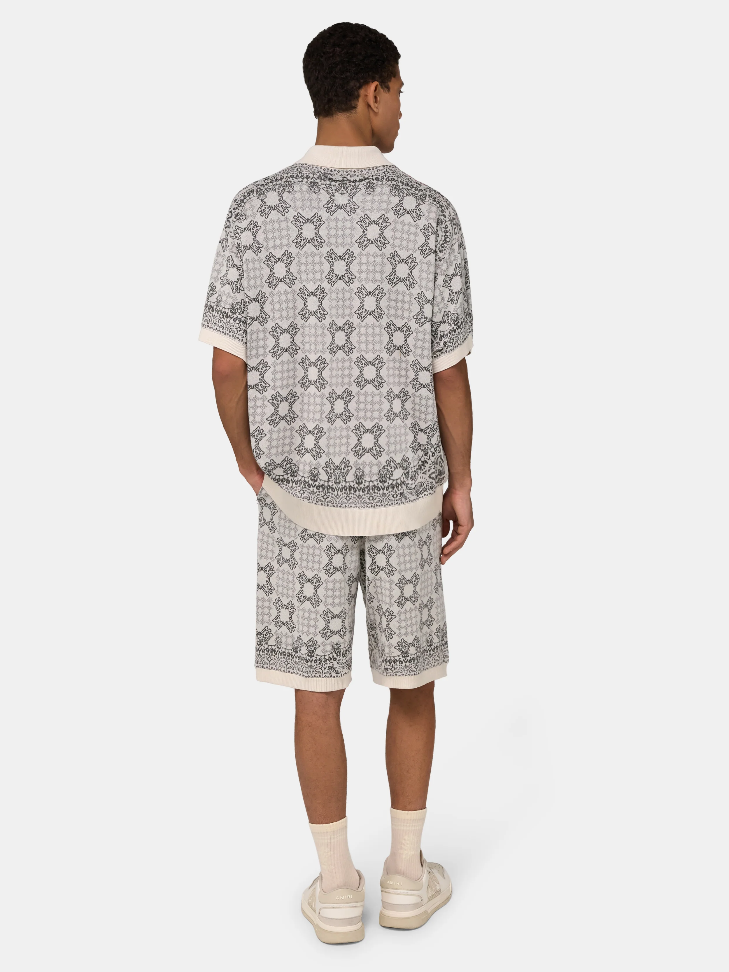 MA QUAD CHECK MESH KNIT SHIRT - Alabaster - Image 4