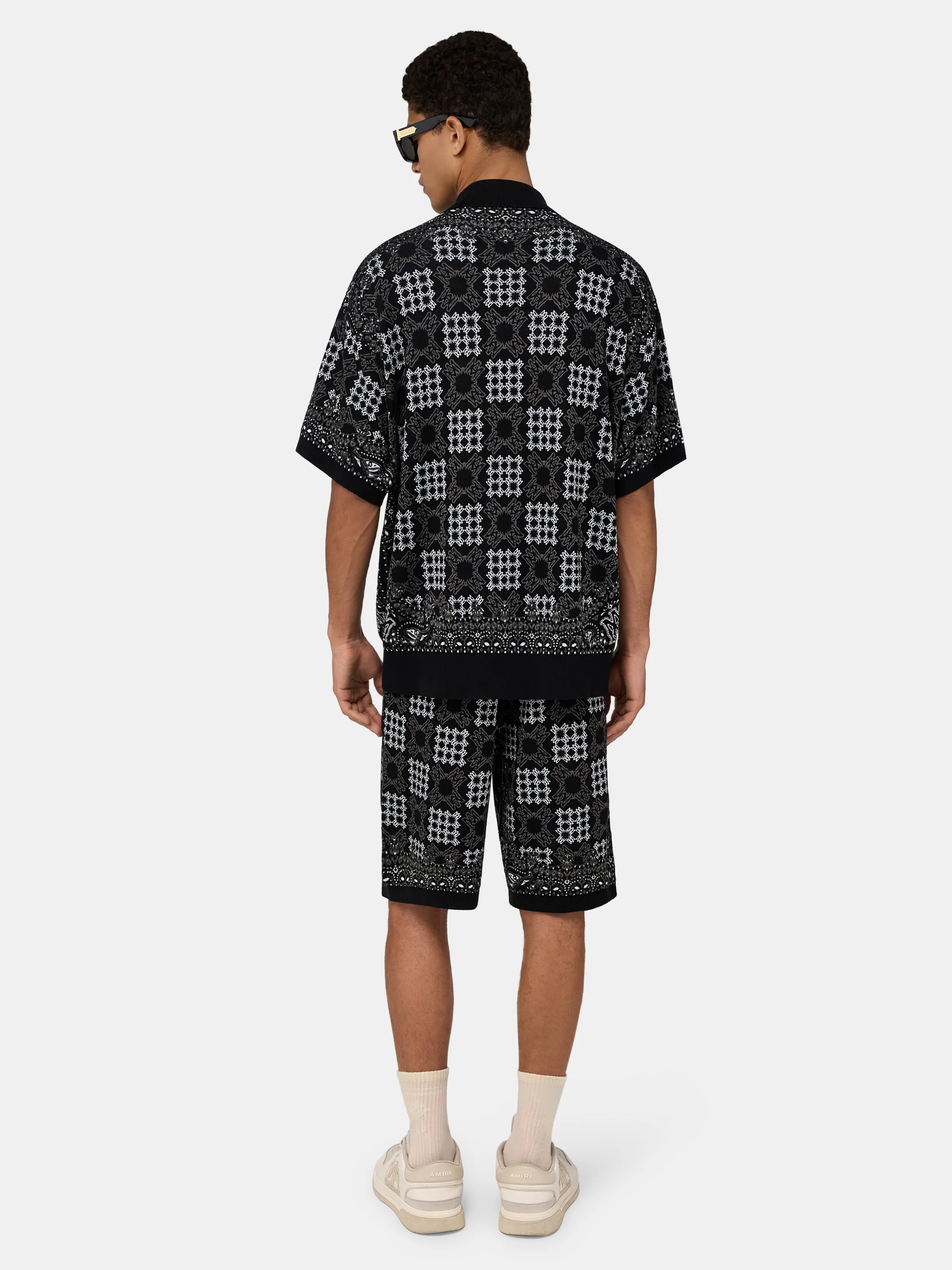 MA QUAD CHECK MESH KNIT SHORT - Black - Image 4