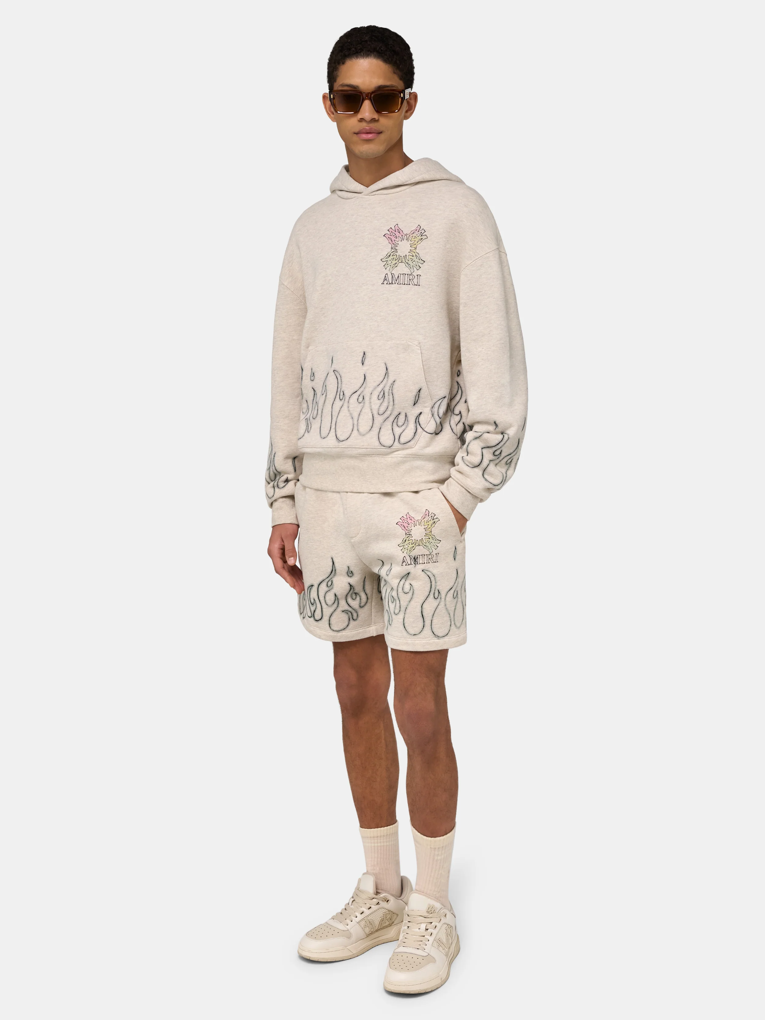 MA QUAD FLAMES OVERSIZED HOODIE - Ivory - Image 3