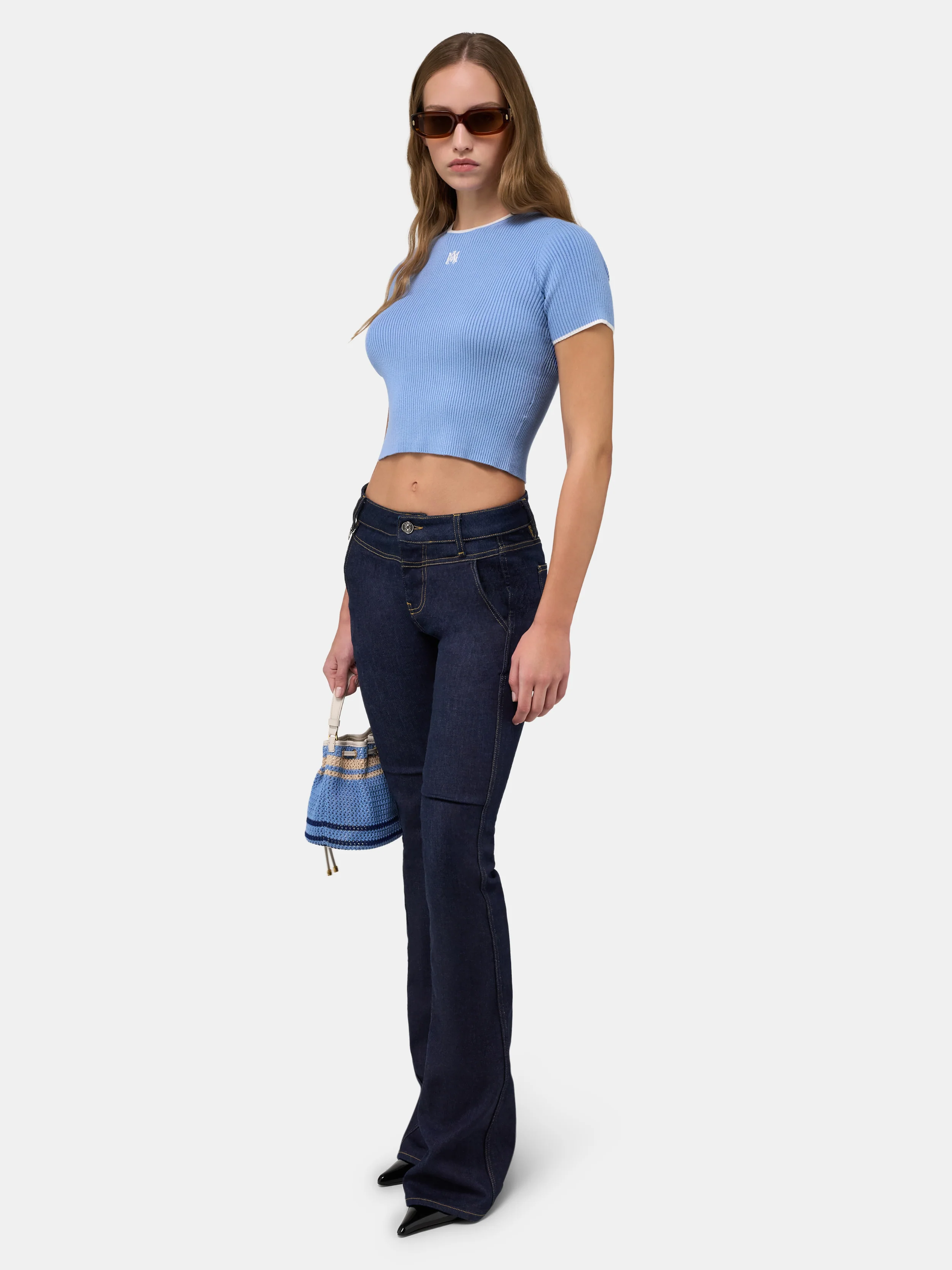 WOMEN - WOMEN'S MA RIB KNIT BABY TEE - Skyline Blue - Image 3