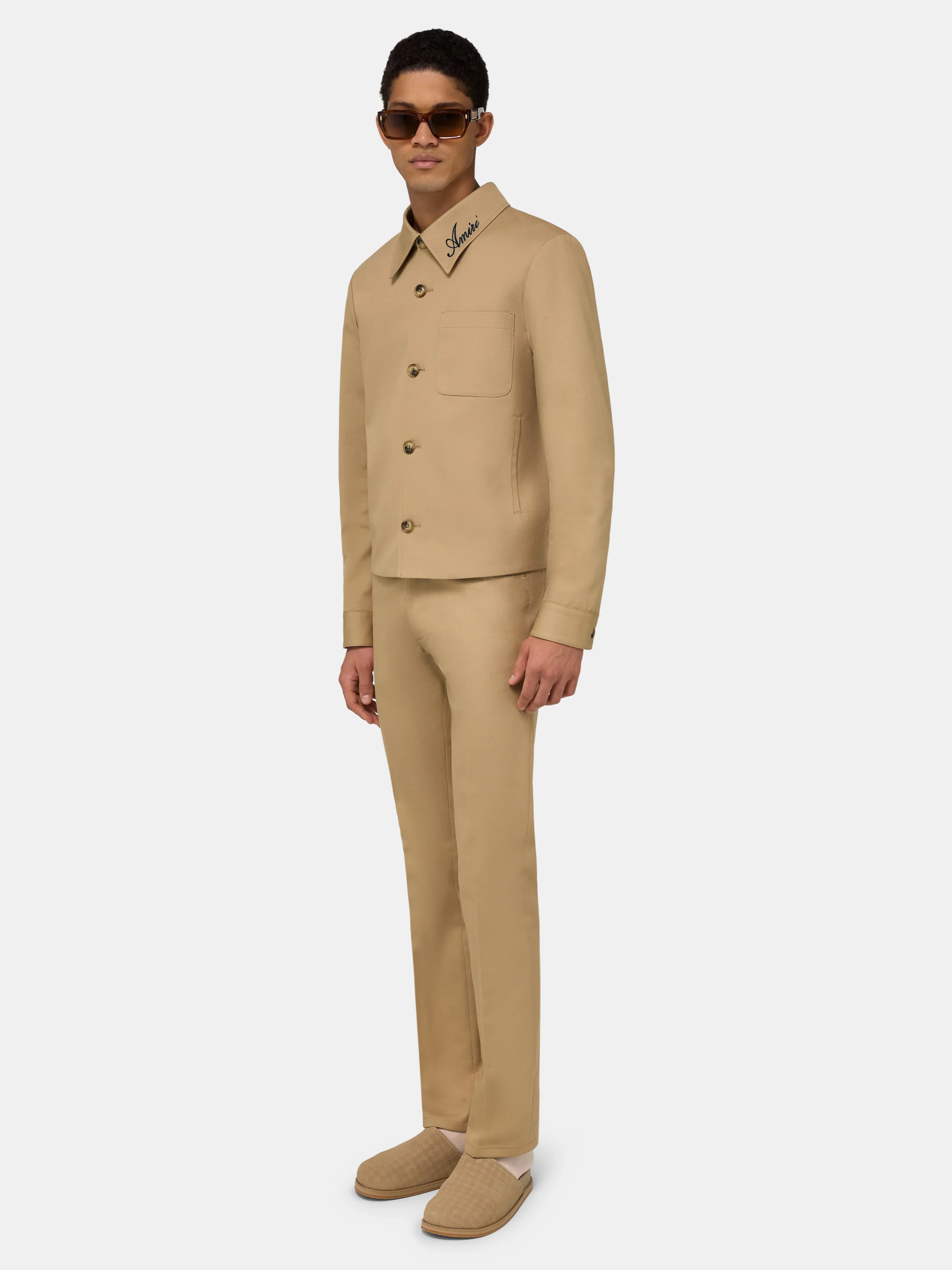 SCRIPT COLLAR SHIRT JACKET - Earth - Image 3