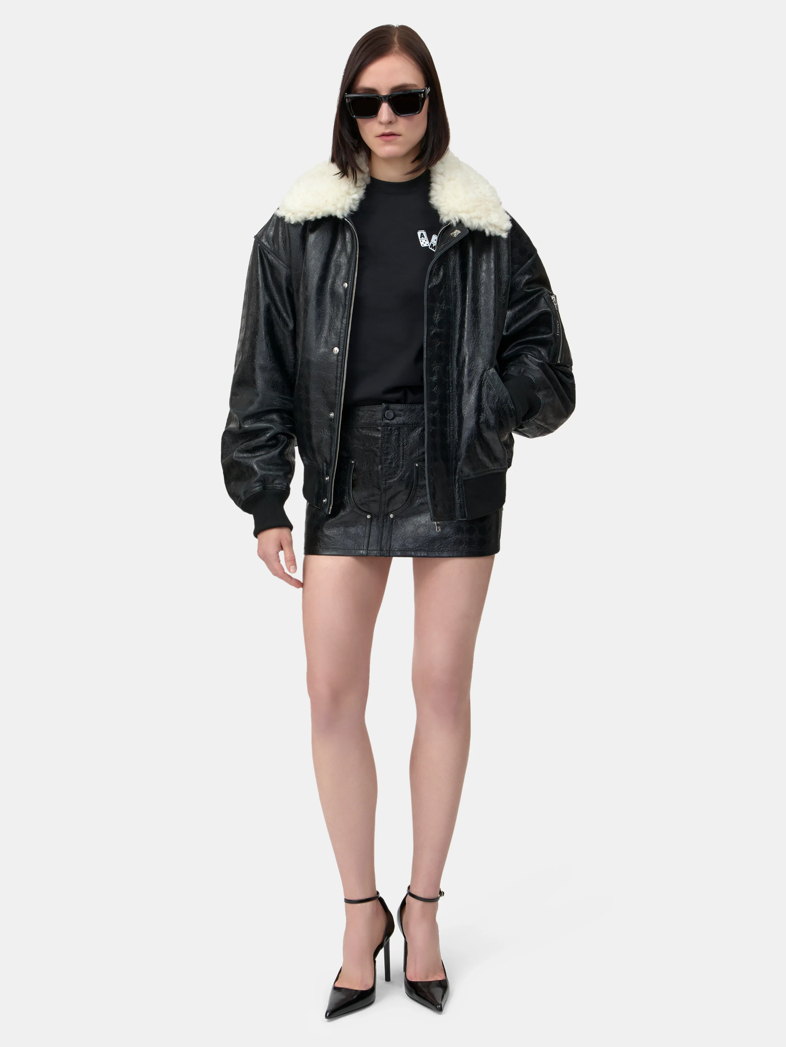 WOMEN - WOMEN'S MA QUAD LEATHER SKIRT - Black - Image 2